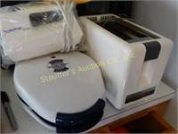 Hand mixer, Toaster, waffle maker, can opener,