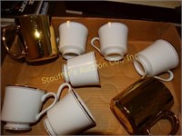 6 Royal Aurum mugs & gold mugs