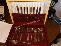 National silver co. plated silverware w/ case