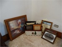 Assorted frames & pictures - largest 15" x 19"