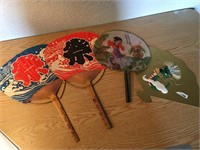 LOT of 4 Japanese Fans