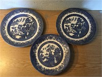 LOT of 3 Blue and White Decorative Plates