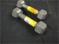 2 CAST-IRON DUMBBELL 5LB. WEIGHTS NEW