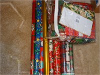 Christmas wrapping paper and gift bags