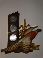 Vintage hygrometer made in France, pheasant