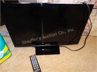 Samsung flat screen TV with remote, 24", tv cable