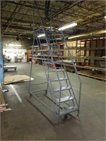 Rolling industrial staircase 10' 6" tall