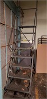 Heavy duty metal rolling staircase 10' tall