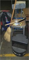 Shop Vac, 2 stools, broom and rolling step stool