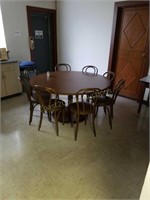 2 Lunch room tables & chairs