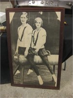 1920's EXERCISING GIRLS FRAMED PHOTO PRINT 46"x30"