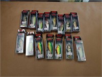 15 Various Rapala Shad Raps, deep runners,