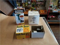 South Bend fishing reel; camera; replacement wick