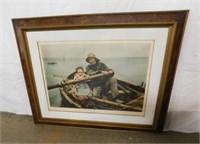 Large Framed Emile Renouf 'Helping Hand' Print