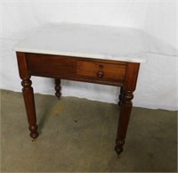 Mahogany Side Table with Marble Top
