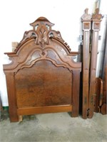 Antique Carved Mahogany Empire Full Size Bed Frame