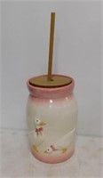 Pottery Butter Crock with Plunger
