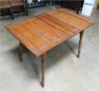 Antique Oak Table with Leaf Spindle Leg