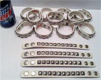 15 Bracelets en cuir blanc Neuf