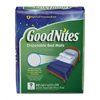 GoodNites Bed Mats 2.4 x 2.8 ft, 9-Count