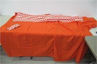 Orange Curtain with Orange & White Chevron