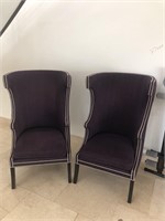 2 Push Pin Deco Bordeaux Side Chairs