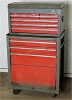 Heavy Double Rolling Tool Box W/ Tools