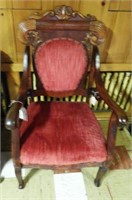 Lot # 1076 Victorian upholstered open arm