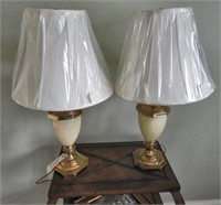 Lot # 1071 Pair of Alabaster font table lamps