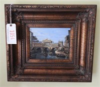 Lot # 1054 Framed Italian Oil on canvas in