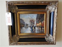 Lot # 1060 Framed oil on canvas Paris scene