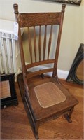 Lot # 1034 Antique Oak spindle back cane seat