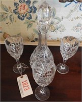 Lot # 1023 Leaded glass pattern decanter and