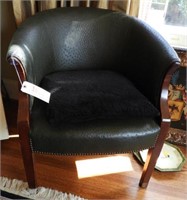Lot # 1025 Green leather club chair
