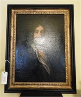 Lot # 999 Framed Oil on canvas portrait in