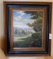 Lot # 987 Large framed Oil on canvas landscape