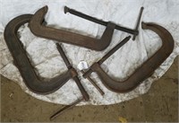 3 Huge Screw C-Clamps W/ 12" Mouth Openings