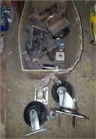 Box Lot Of Various Casters, Rollers & More