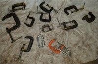 11 Small Assorted Screw C-Clamps