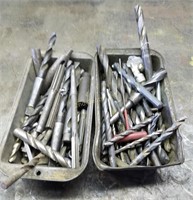 2 Containers W/ Various Size Drill Bits & More