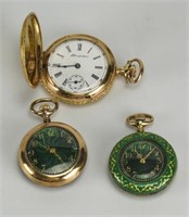 3 Ladies' Pendant or Pocket Watches