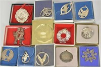 15 Christmas Ornaments, Mostly Sterling