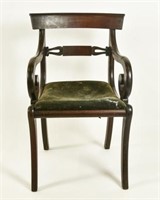 19th C. Classical Style Mahogany Armchair
