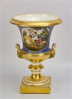 Gilded Old Paris Porcelain Campana Urn