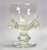 Lalique Crystal "Bagheera" Lion's Paw Vase