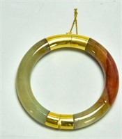 18kt Gold & Jade Bangle Bracelet