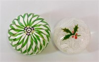 1971 & 1974 Perthshire Christmas Paperweights