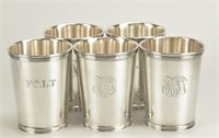 Set of Five Sterling Silver Mint Julep Cups