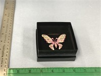 Joan Rivers designed butterfly brooch, pearlized e