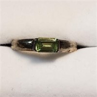 Sterling Silver Peridot  Ring (~Size 6), Suggested